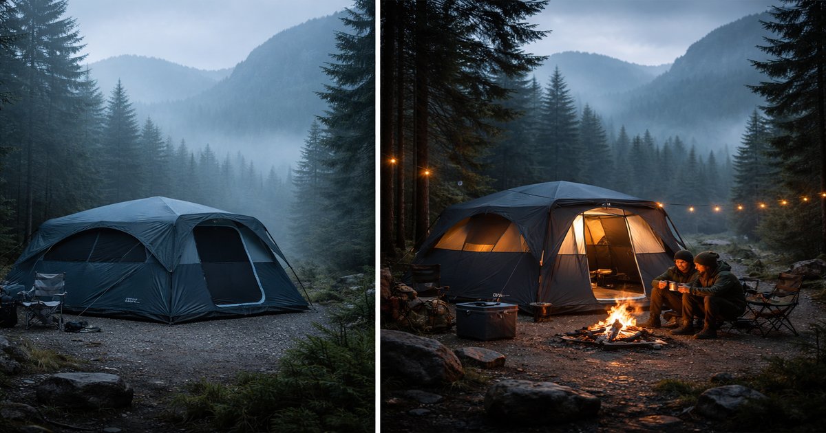 core blackout tent in use